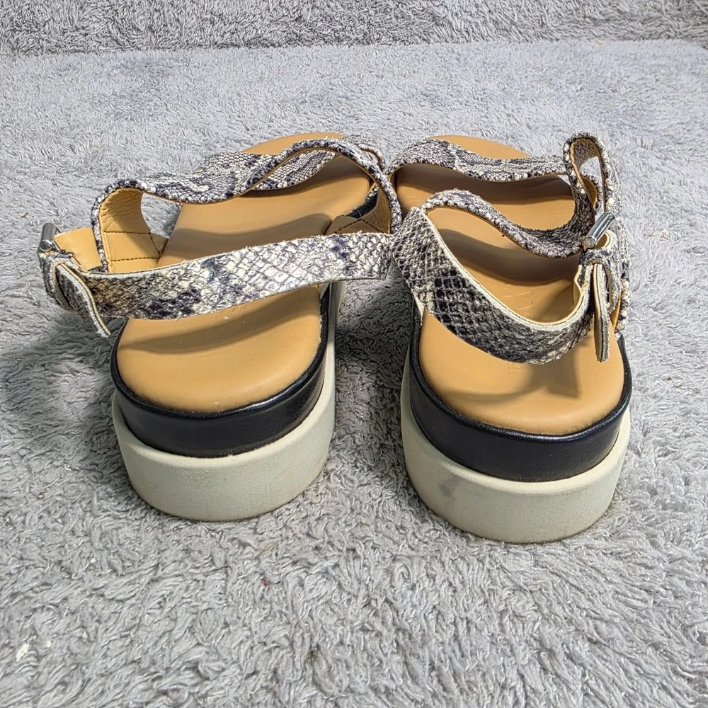 The FLEXX Platform Sandals Snakeskin Leather Slingback Womens EU 39 Sz 8 - Picture 3 of 6